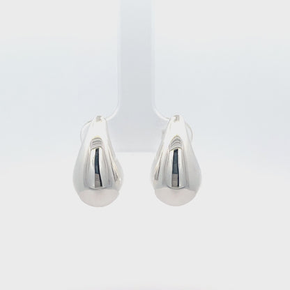 Tropfenförmige Ohrstecker aus 925er Sterlingsilber mit Steckverschluss