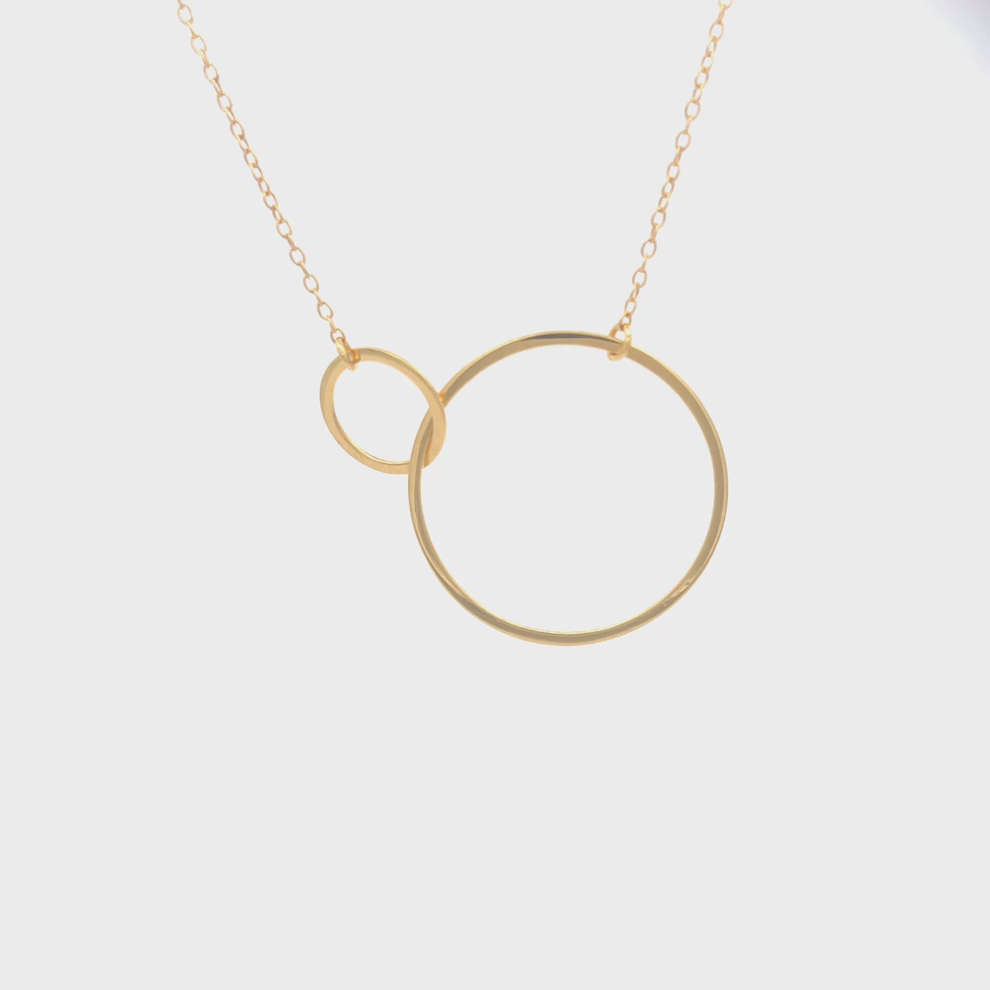 925 Silver Gold-Plated Necklace Interlocking Circles