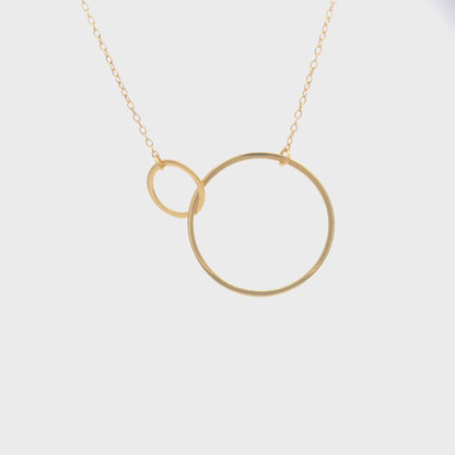 925 Silver Gold-Plated Necklace Interlocking Circles