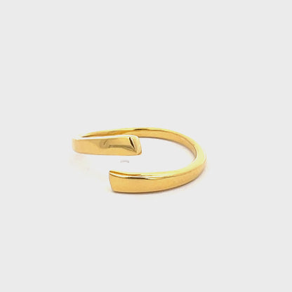 925 Silver 14K Yellow Gold-Plated  Band Ring
