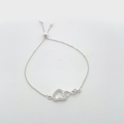Heart infinity adjustable bracelet
