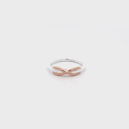 925 Silver Dual-Tone Infinity Ring – Rose Gold & Silver