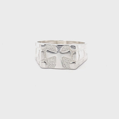 925 Silver Men’s Cross Signet Ring – Bold Minimal Statement Jewelry