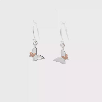 925 Silver Butterfly Drop Earrings