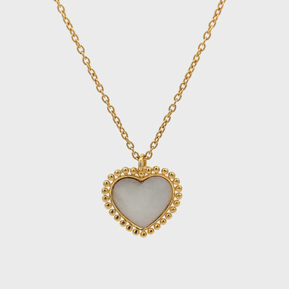 Herzförmige Halskette aus 925er Sterlingsilber, 14 Karat vergoldet, mit Zirkonia-Rand