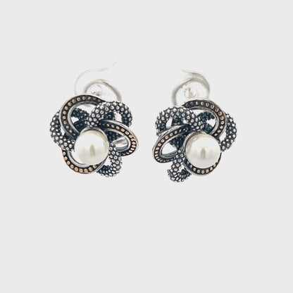 Ohrstecker aus 925er Silber mit Perlenmuster