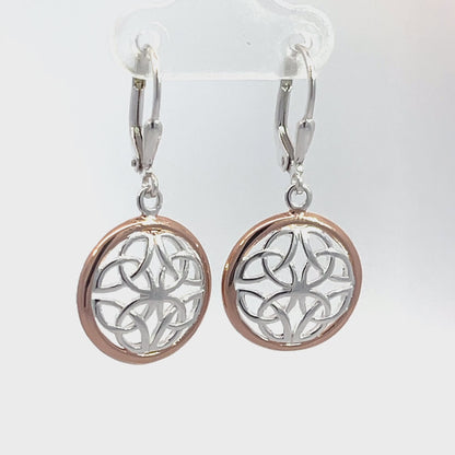 925 Silber Ohrringe mit Roségold Akzenten